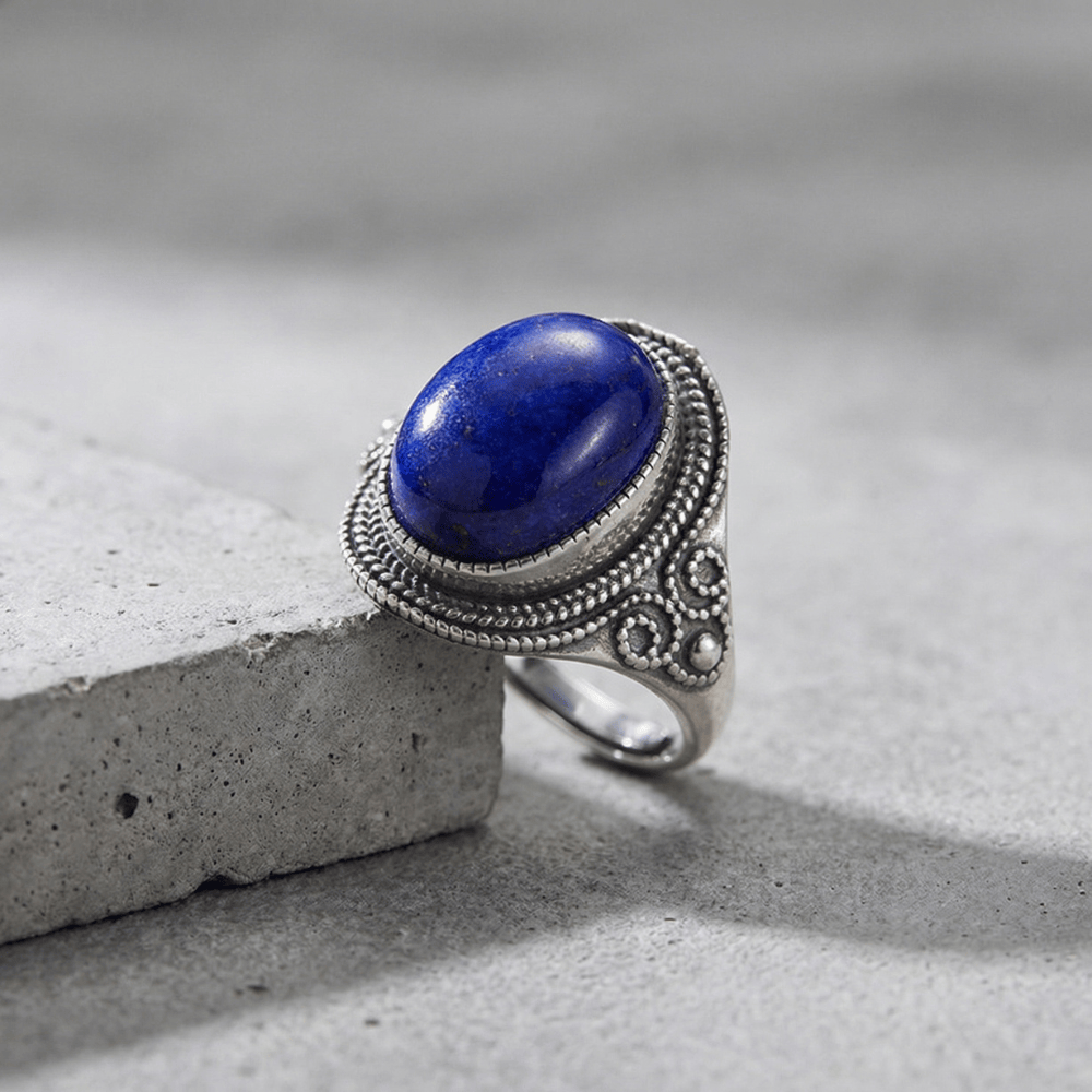 Chevalière Argent Massif Homme Lapis Lazuli
