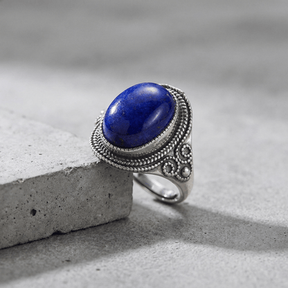 Chevalière Argent Massif Homme Lapis Lazuli