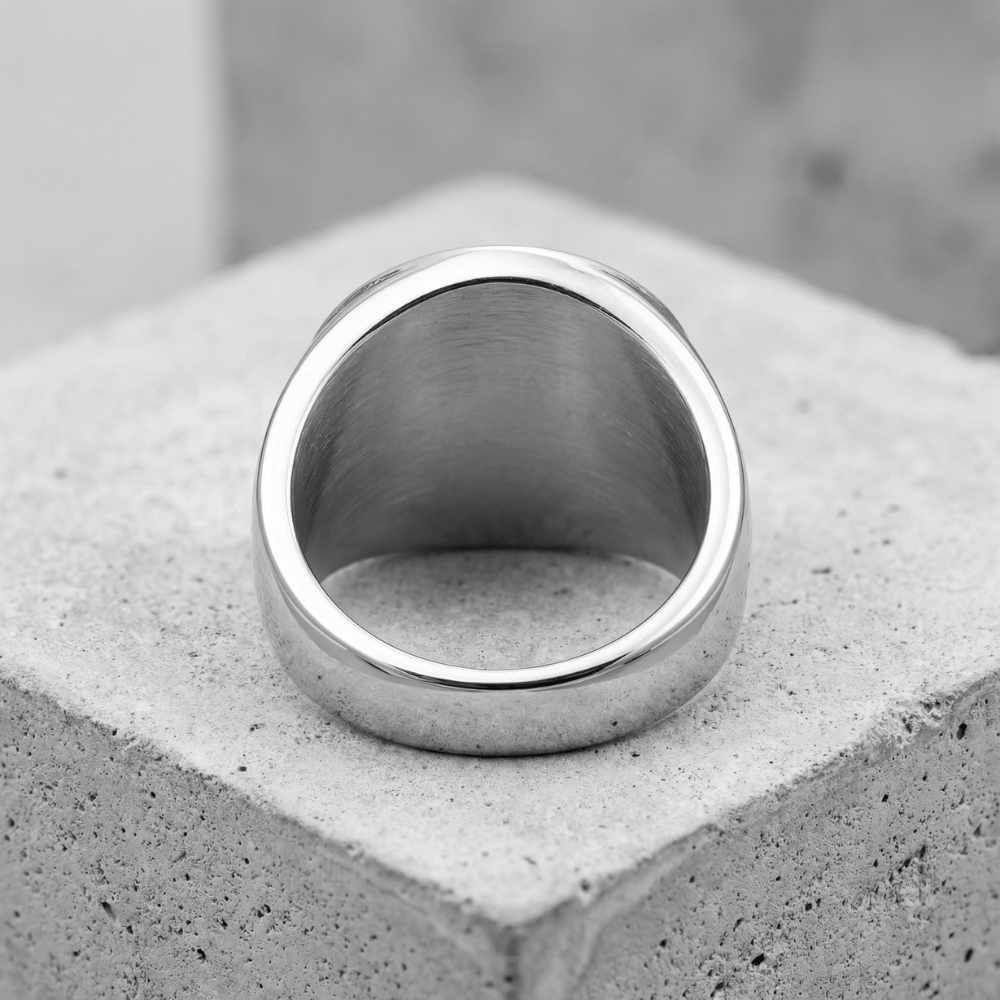 Bague Chevalière Homme Croix Acier Inoxydable