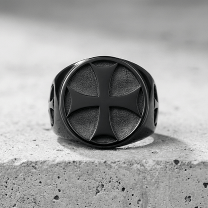 Bague Chevalière Homme Croix Acier Inoxydable