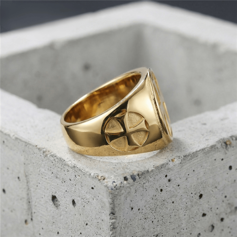 Bague Chevalière Homme Croix Acier Inoxydable