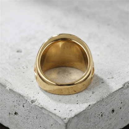 Bague Chevalière Homme Croix Acier Inoxydable