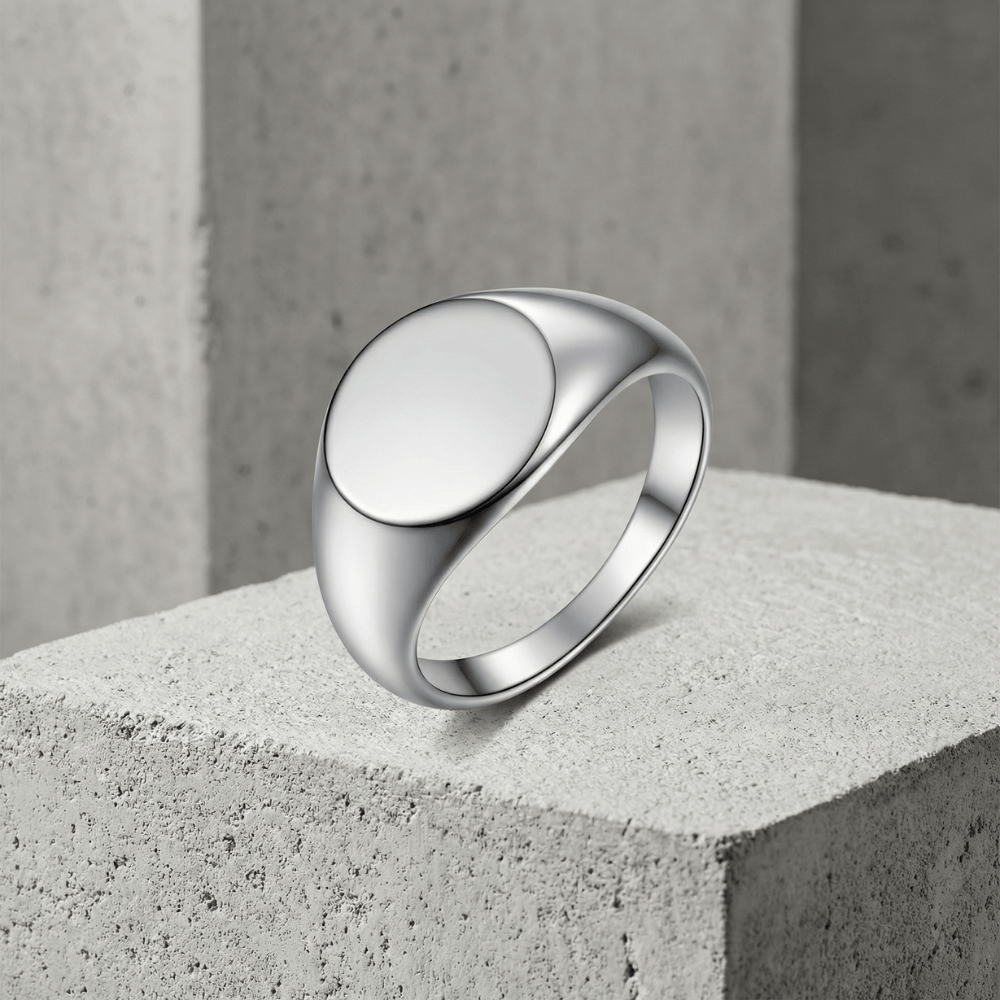 Bague Chevalière Fine Homme Personnalisé Ronde