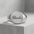 Bague Chevalière Fine Homme Personnalisé Ronde