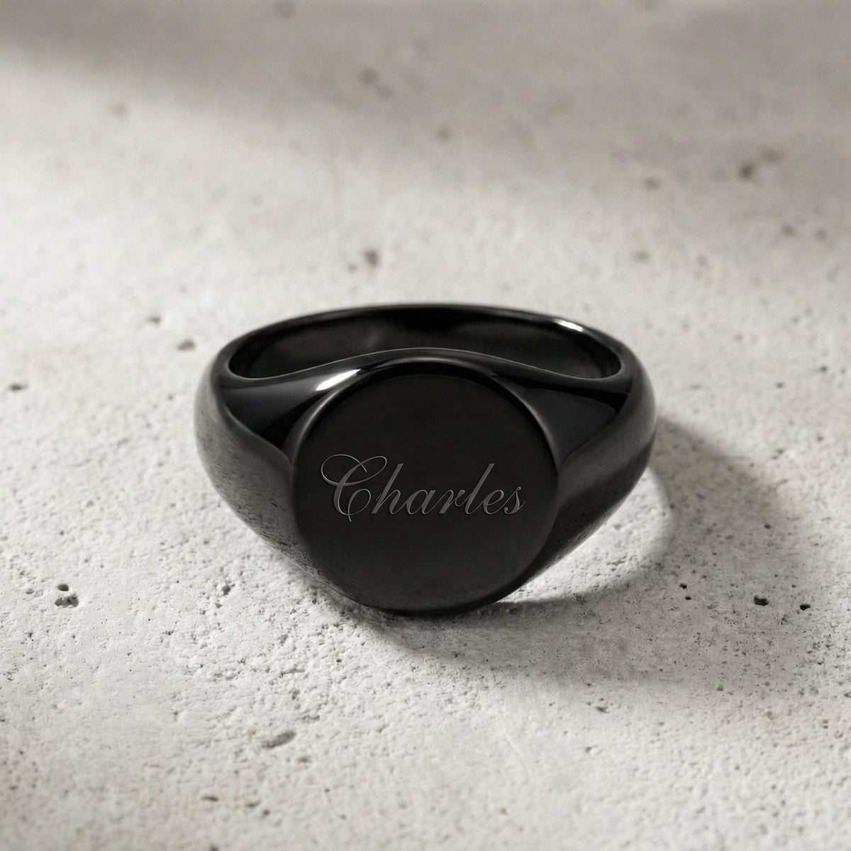 Bague Chevalière Fine Homme Personnalisé Ronde