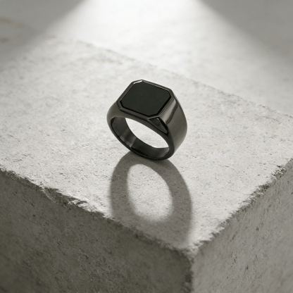 Chevalière Homme Onyx Lapis Lazuli Acier