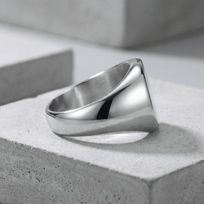 Bague Chevalière Fine Homme Personnalisé Ronde