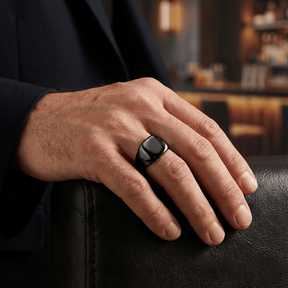 Bague Chevalière Homme Moderne Acier Inoxydable