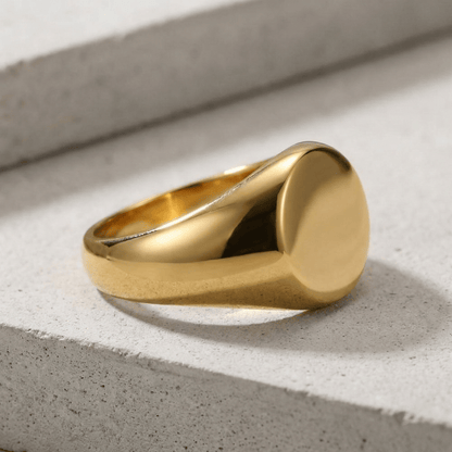 Bague Chevalière Fine Homme Personnalisé Ronde