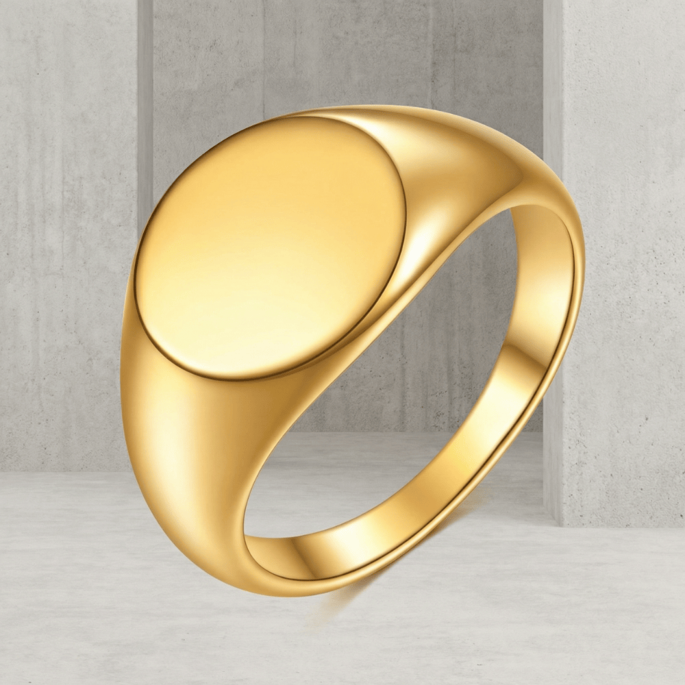 Bague Chevalière Fine Homme Personnalisé Ronde