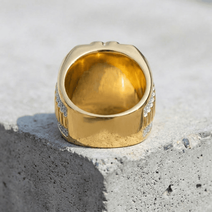 Bague Chevalière Homme Or et Rubis Plateau Rectangulaire