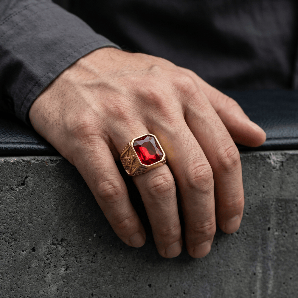 Bague Chevalière Homme Or avec Pierre