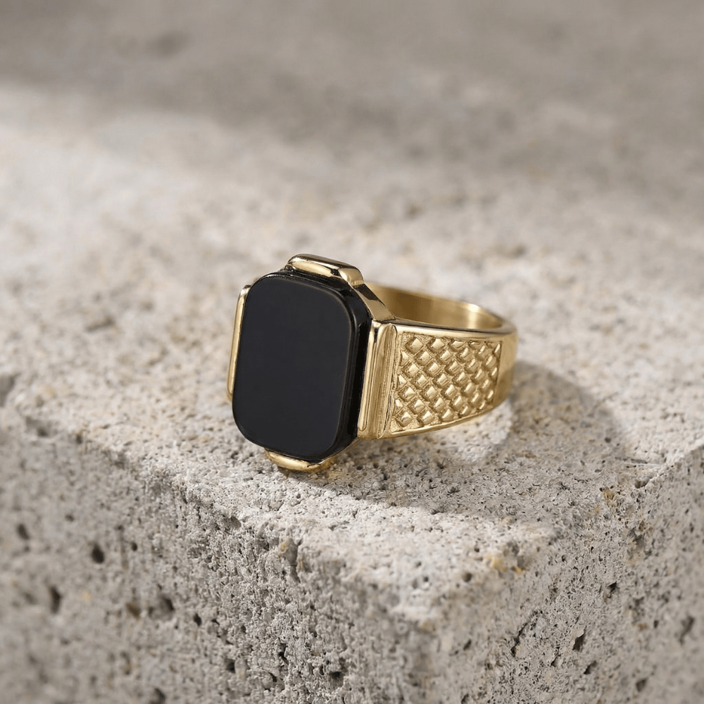 Bague Chevalière Homme Originale Or Lapis Lazuli