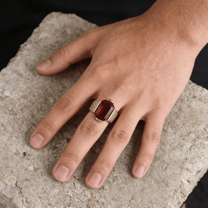 Bague Chevalière Homme Originale Or Lapis Lazuli