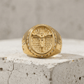 Bague Chevalière Plaqué Or Homme Croix