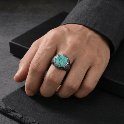 Chevalière Homme Pierre Bague Argent