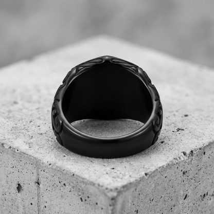 Bague Chevalière Viking Homme Noire