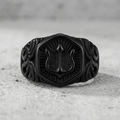 Bague Chevalière Viking Homme Noire