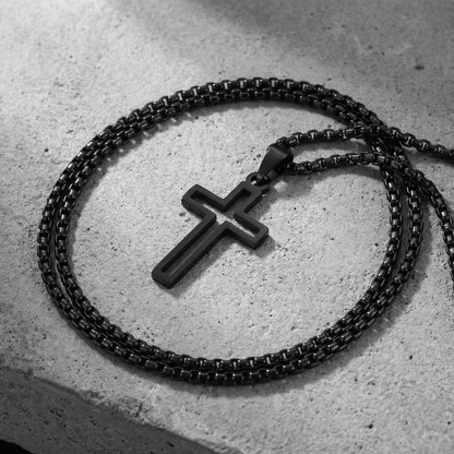 Collier Homme Pendentif Croix Acier Inoxydable