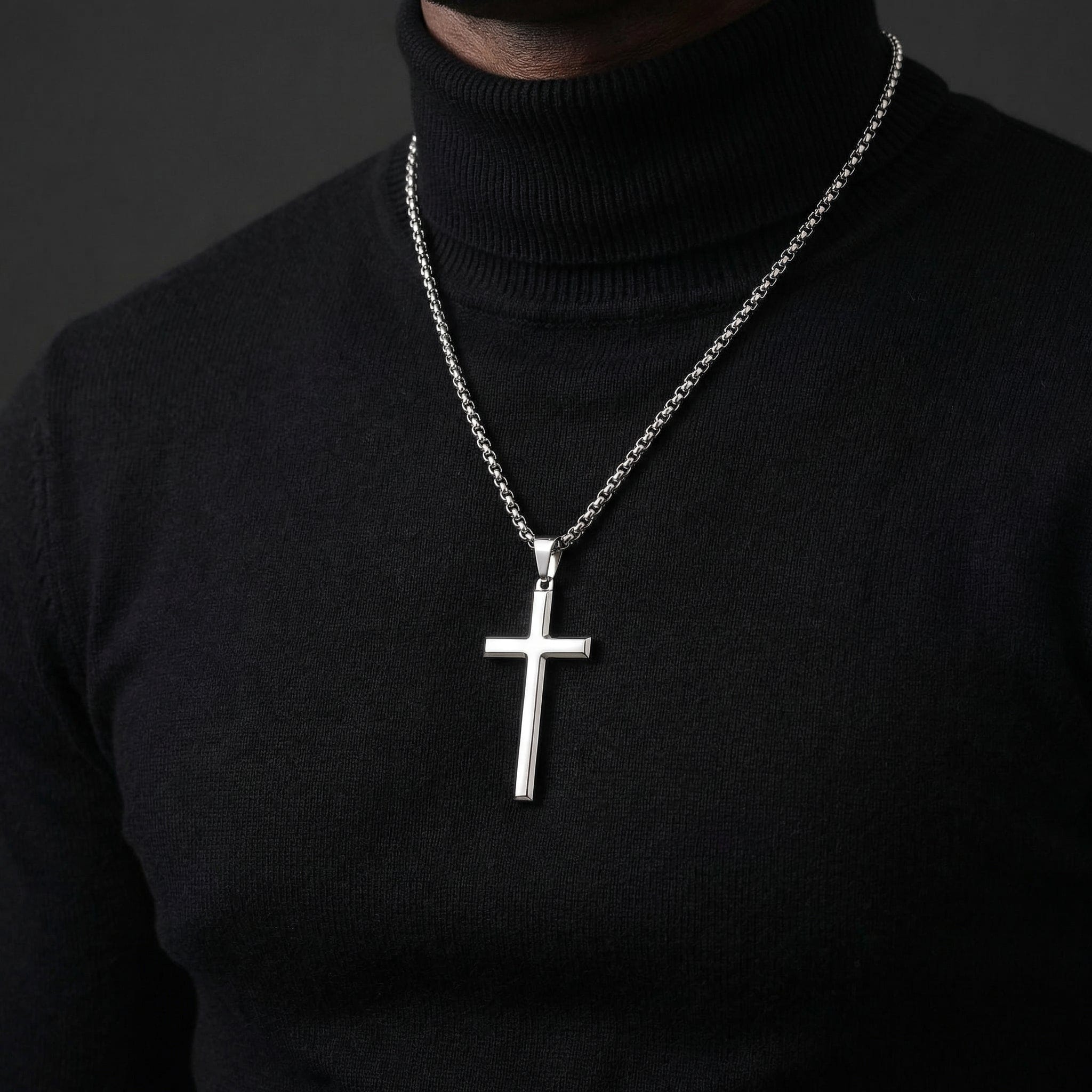 Chaîne Croix Homme Acier Inoxydable