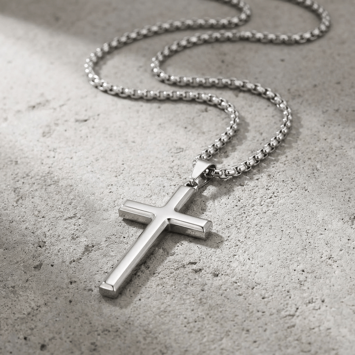 Chaîne Croix Homme Acier Inoxydable