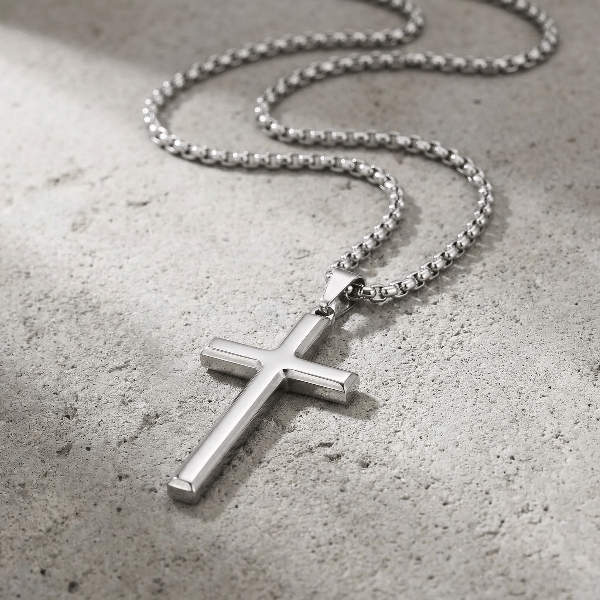 Chaîne Croix Homme Acier Inoxydable