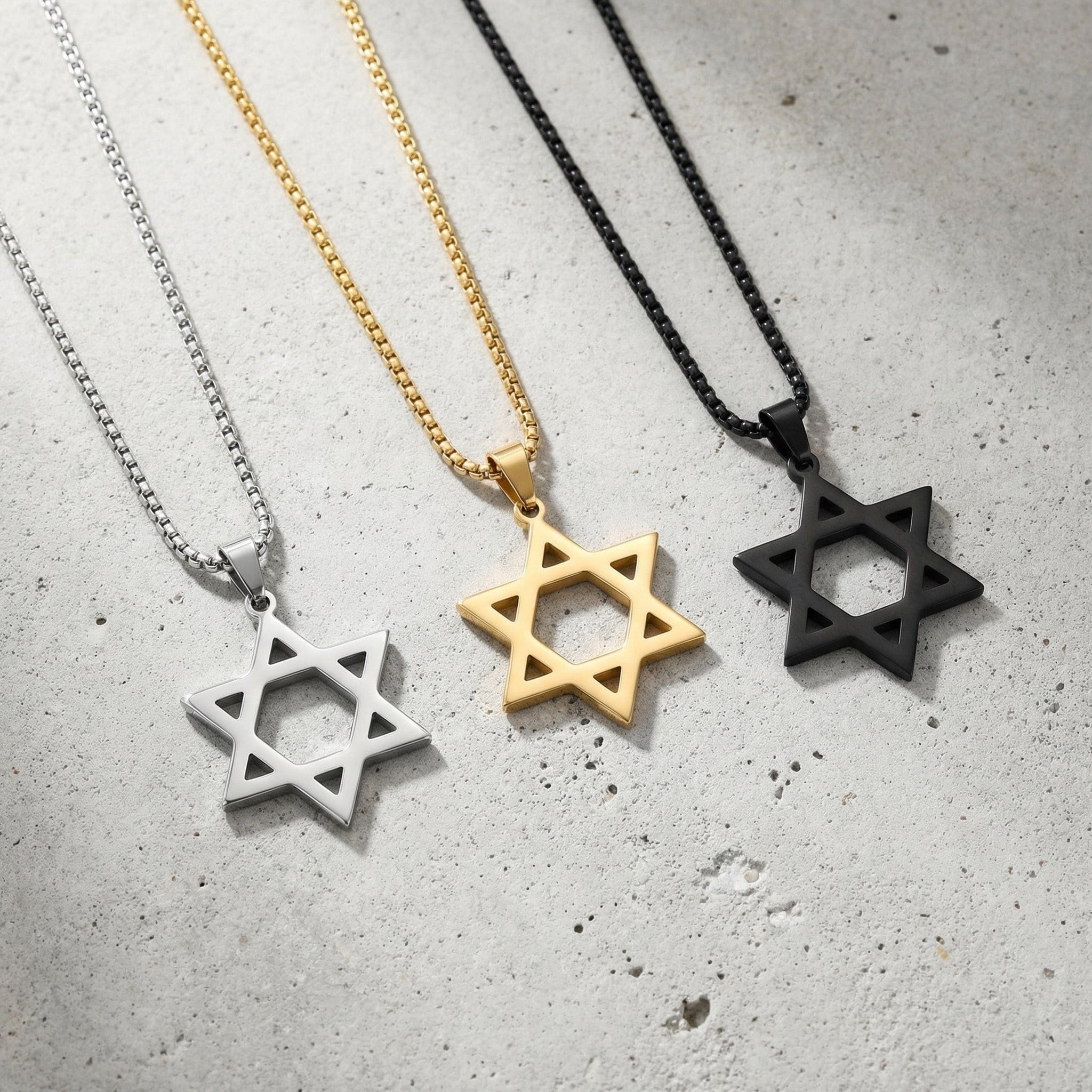 Collier Pendentif Étoile de David Acier Inoxydable