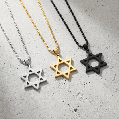 Collier Pendentif Étoile de David Acier Inoxydable