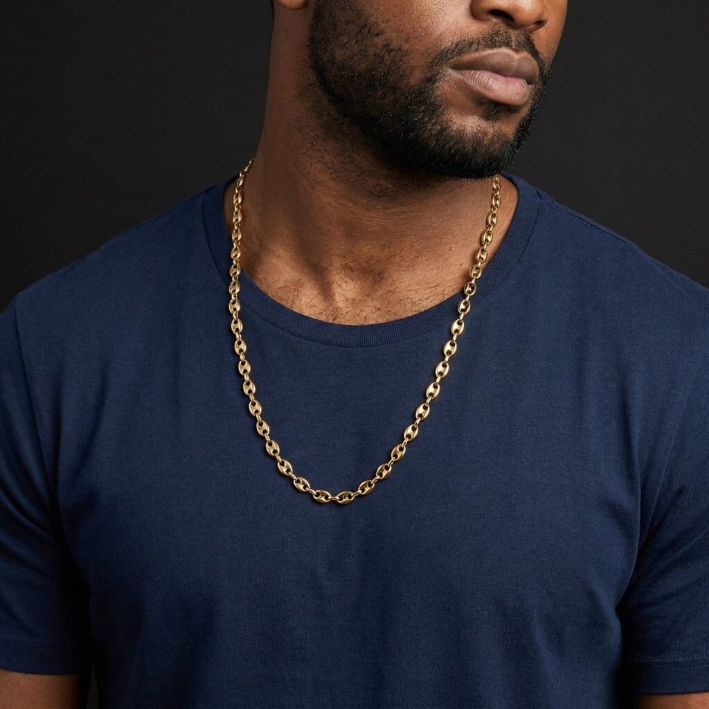 Collier Chaîne Grain de Café Pour Homme