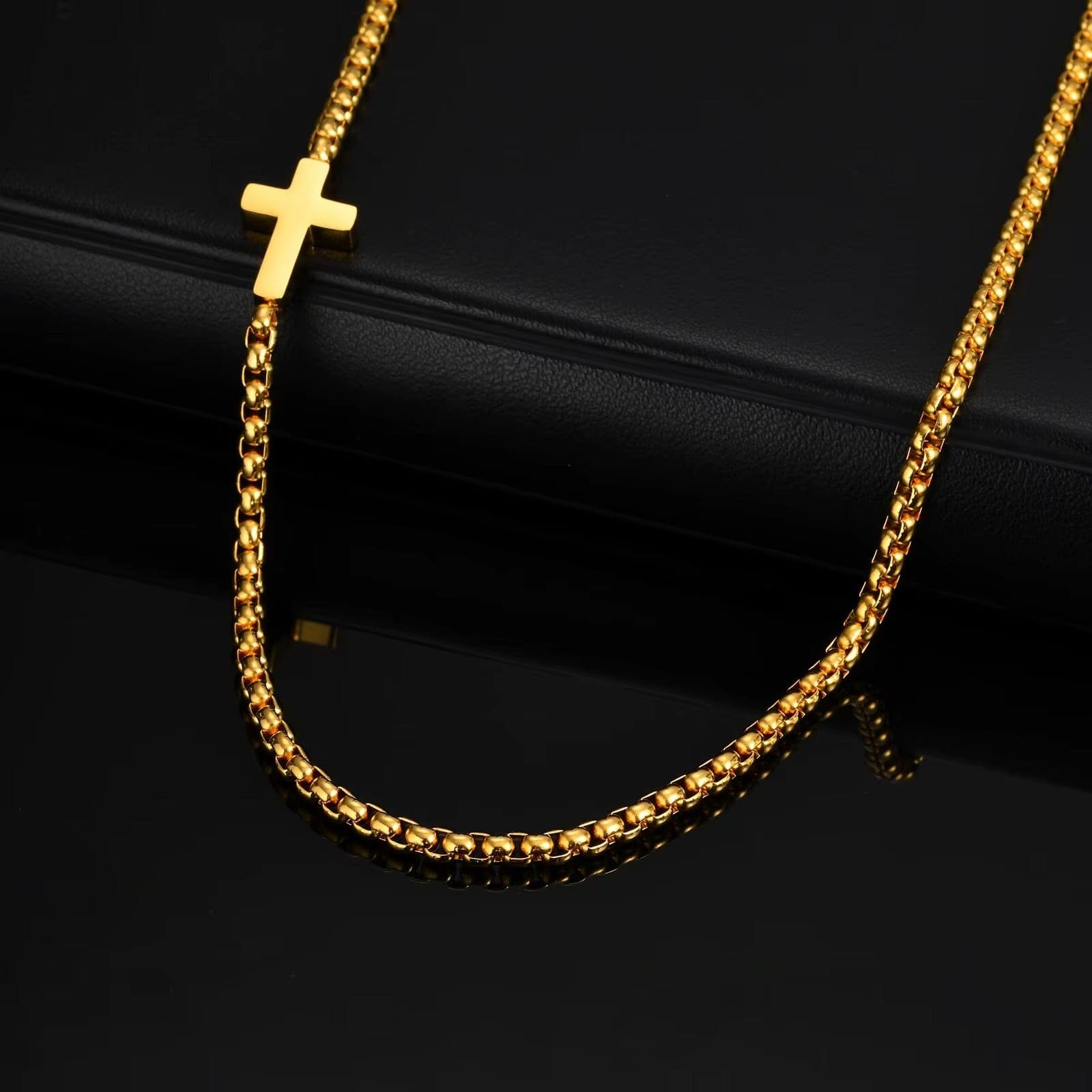 Collier Chaîne Croix Homme Acier Inoxydable