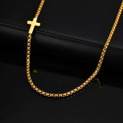 Collier Chaîne Croix Homme Acier Inoxydable