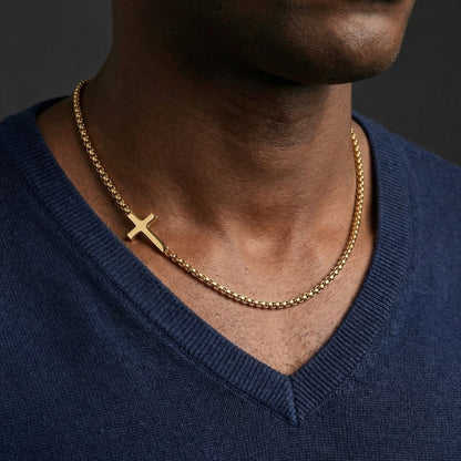 Collier Chaîne Croix Homme Acier Inoxydable