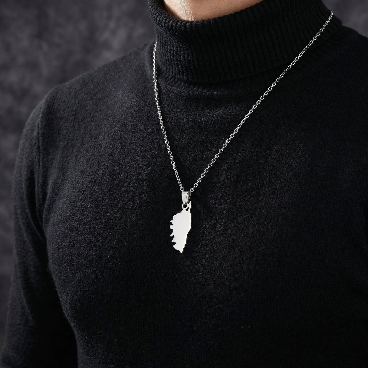 Pendentif Homme Corse Acier Inoxydable