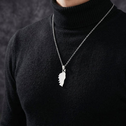 Pendentif Homme Corse Acier Inoxydable