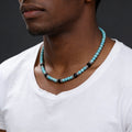 Collier Homme Perles Diamant et Acier