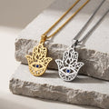 Collier Main de Fatma Homme Pendentif Hamsa Acier