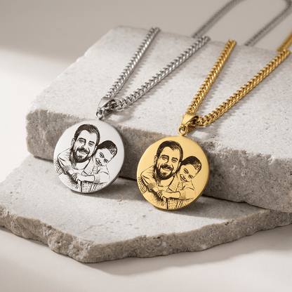 Collier Médaillon Photo Personnalisé Homme Acier