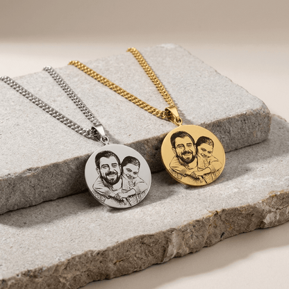 Collier Médaillon Photo Personnalisé Homme Acier