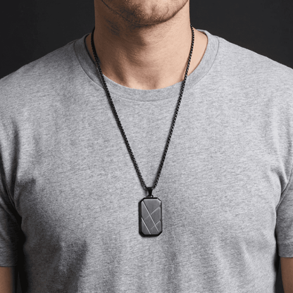 Collier Pendentif Homme Luxe Acier Inoxydable