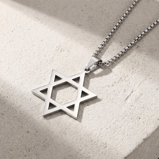 Collier Pendentif Étoile de David Acier Inoxydable