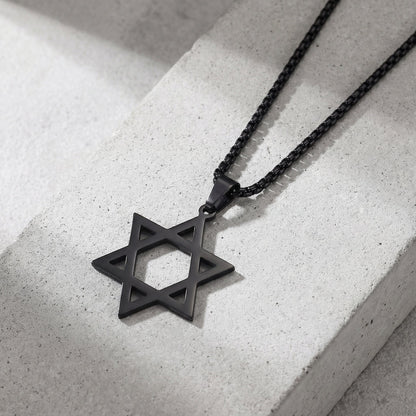 Collier Pendentif Étoile de David Acier Inoxydable