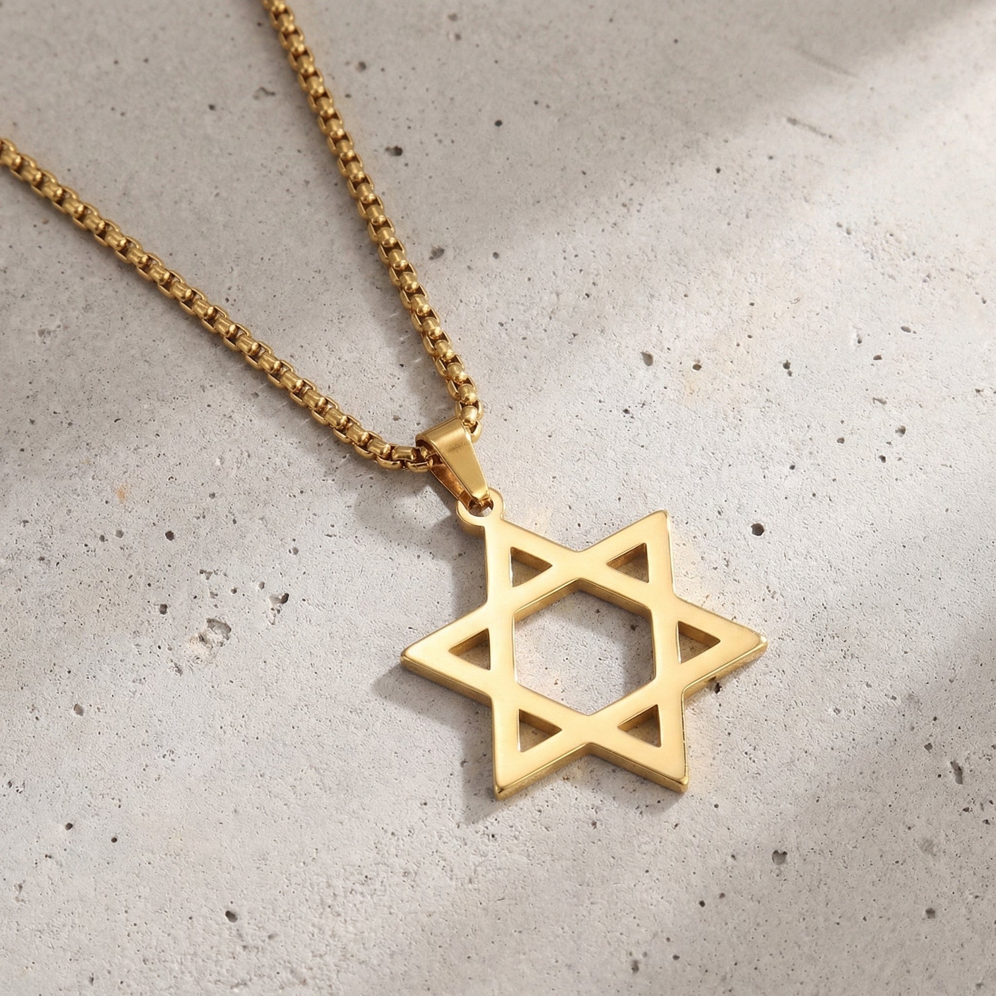 Collier Pendentif Étoile de David Acier Inoxydable