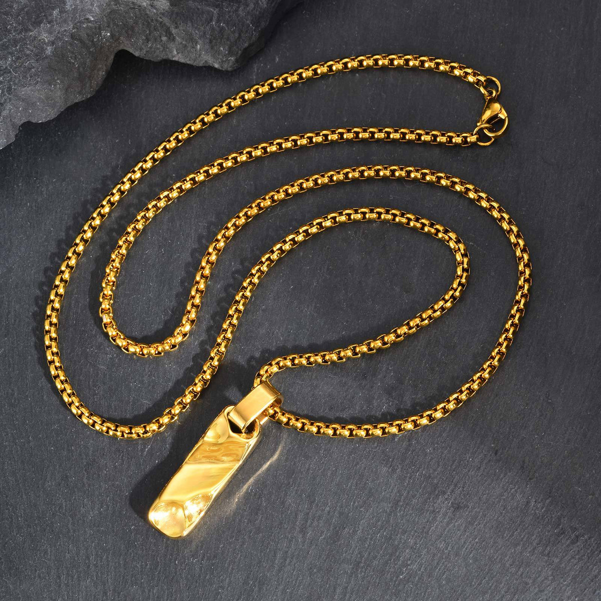Collier Pendentif Homme Barre Acier Inoxydable