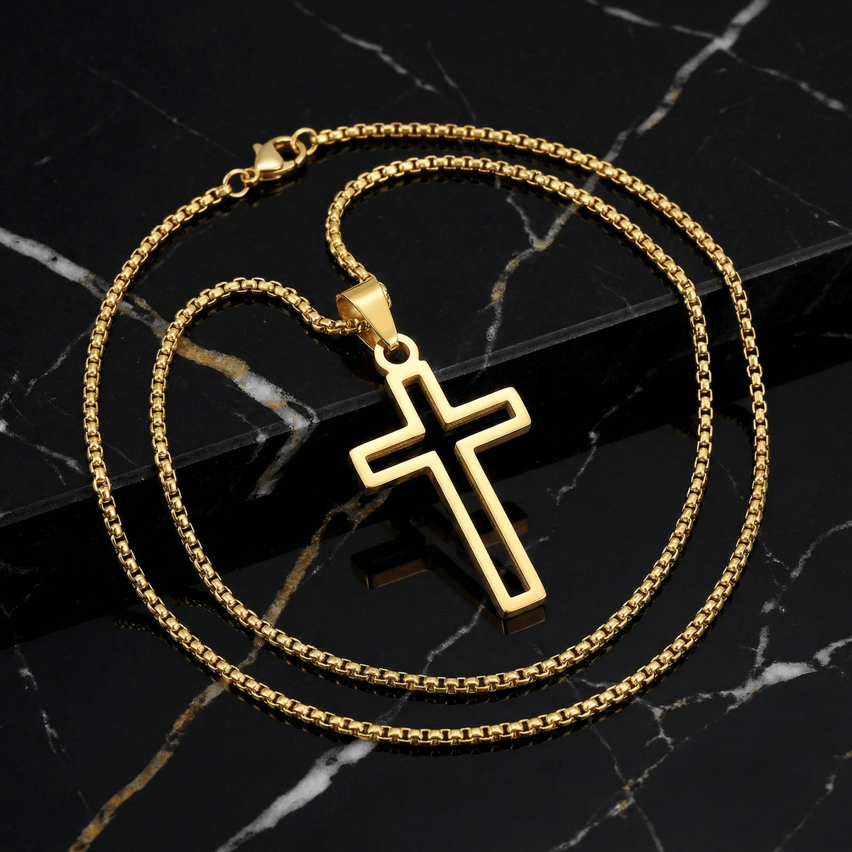 Collier Homme Pendentif Croix Acier Inoxydable