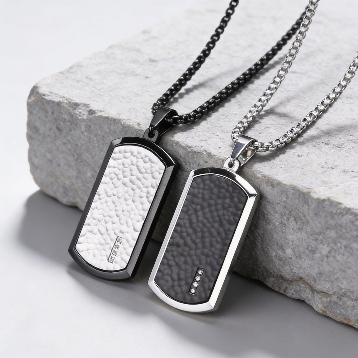 Collier Pendentif Homme Zircon Acier Inoxydable