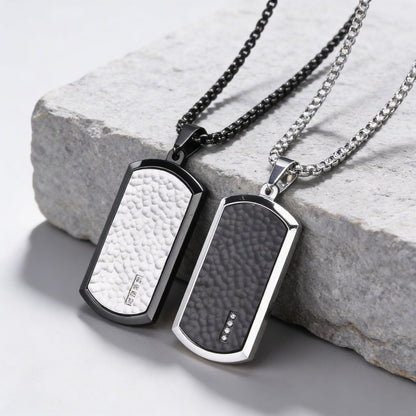 Collier Pendentif Homme Zircon Acier Inoxydable