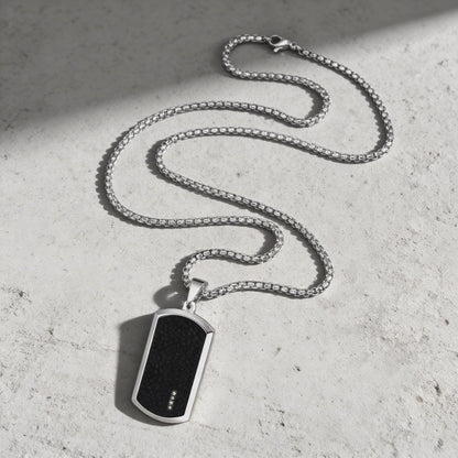 Collier Pendentif Homme Zircon Acier Inoxydable