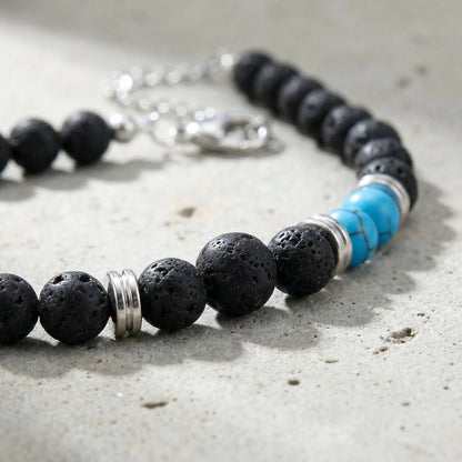 Collier Homme Pierre Turquoise Acier Inoxydable