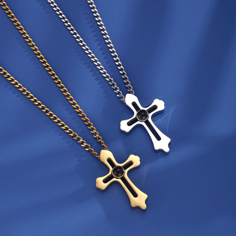 Collier Croix Personnalisé avec Photo