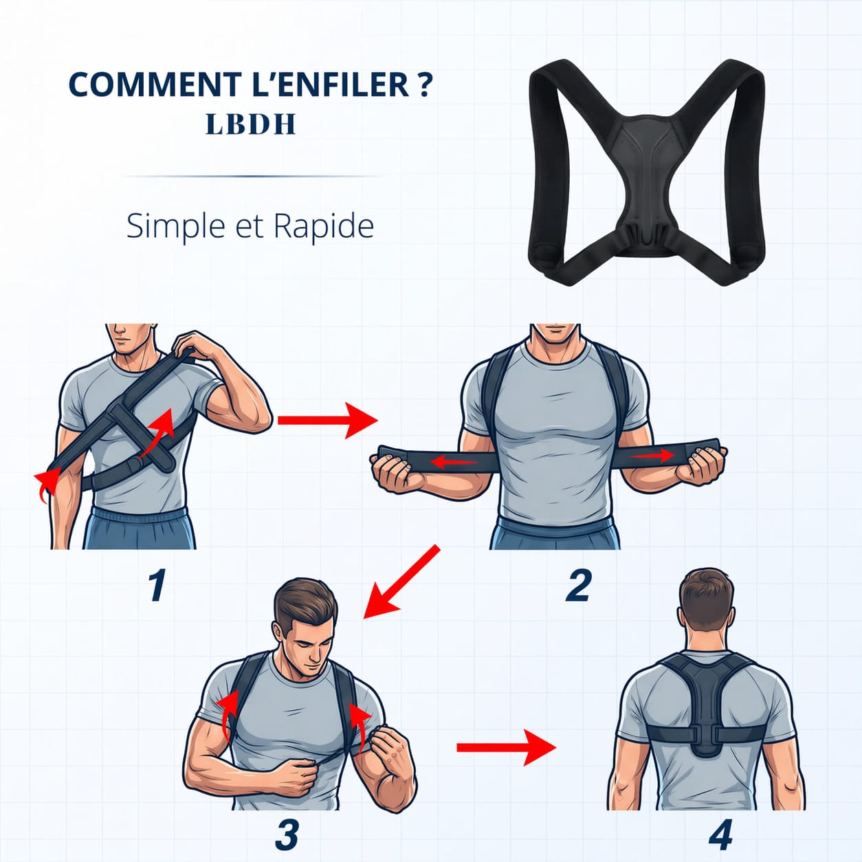 Correcteur de posture dos et épaule